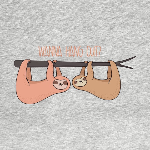 Wanna Hang Out? Sloth On A Branch by Dreamy Panda Designs